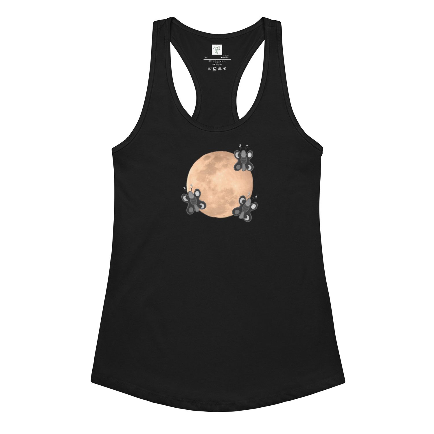 Lunar Moth Women’s Fitted Racerback Tank Top
