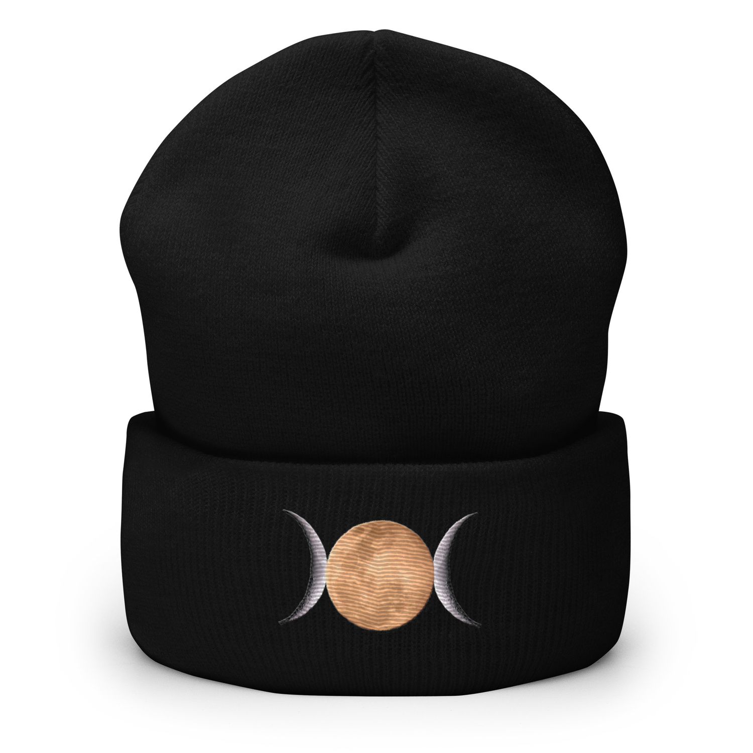 Triple Moon Goddess Cuffed Beanie