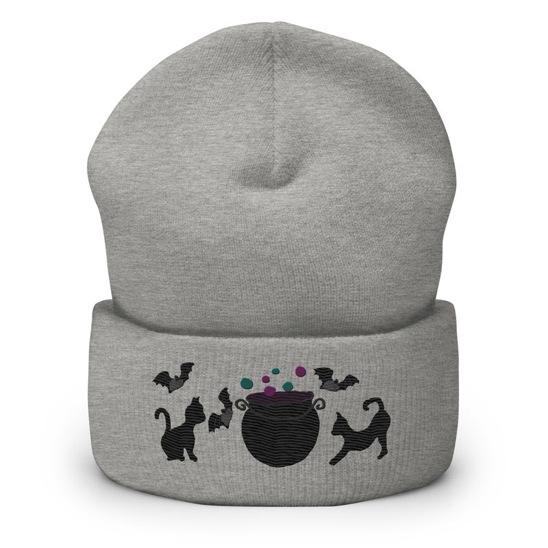 Cats Bats and Cauldron Cuffed Beanie