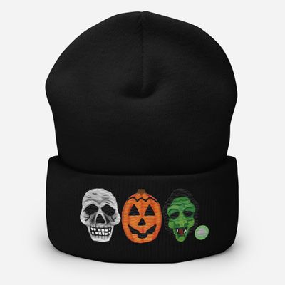 Halloween 3 Masks Inspired Cuffed Beanie