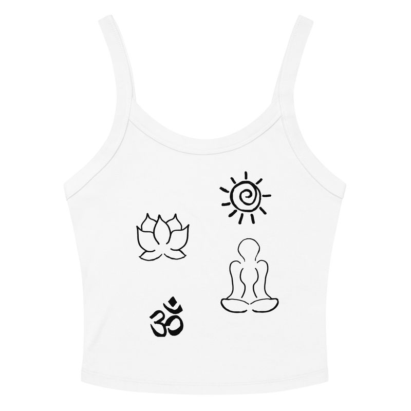 Yoga Symbols Women’s Micro-Rib Tank Top