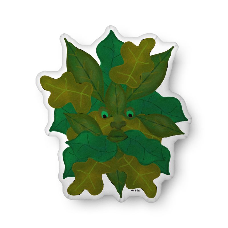 Green Man Witchy Pagan Accent Pillow 