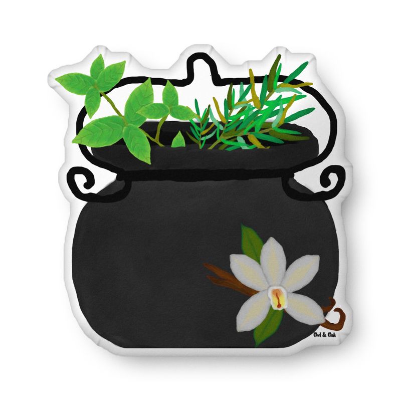 Witch's Cauldron Accent Pillow for Witchy Couch and Bed Decor 