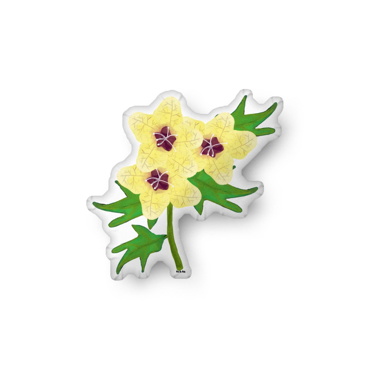 Henbane Witchy Botanical Accent Pillow 