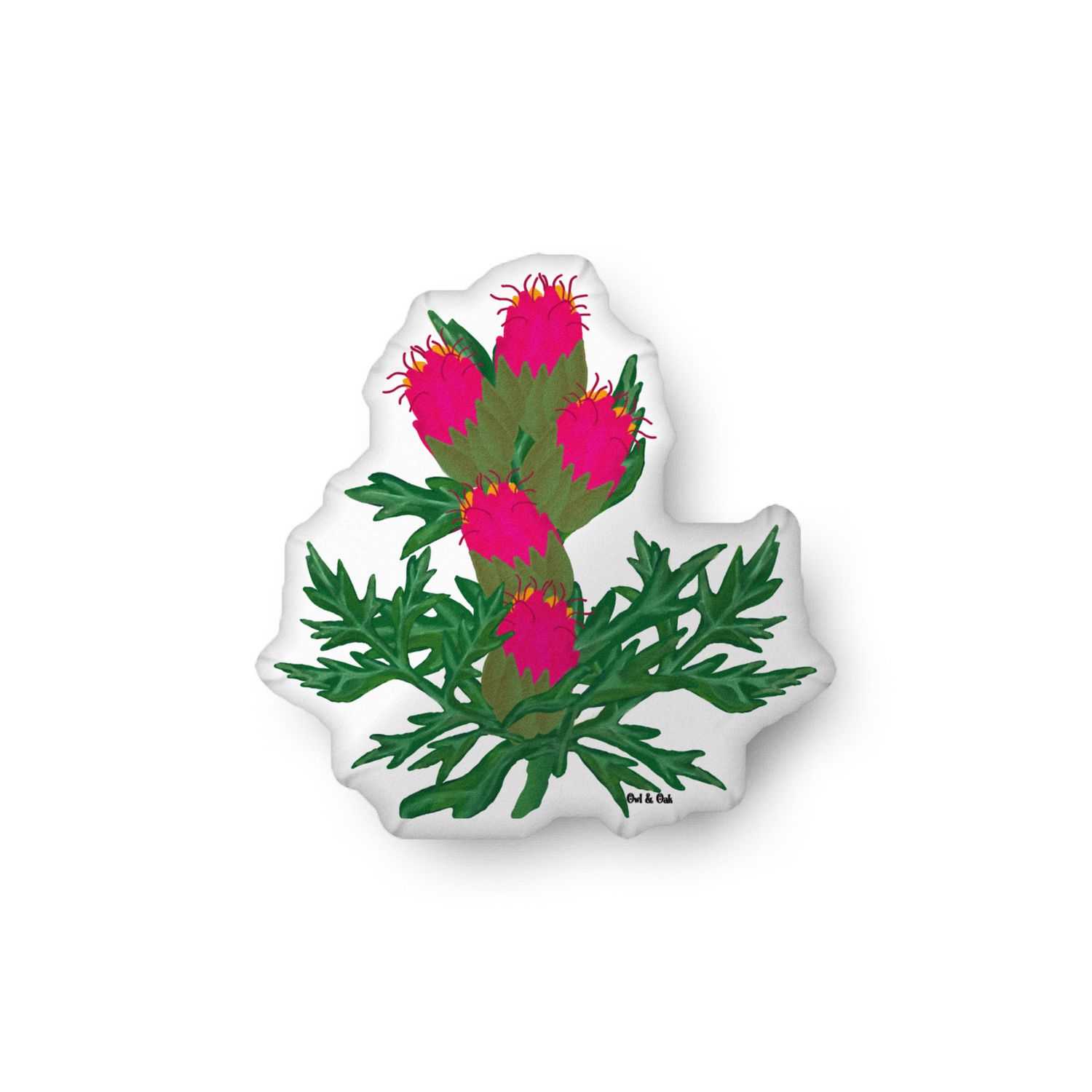 Mugwort Witchy Botanical Accent Pillow 