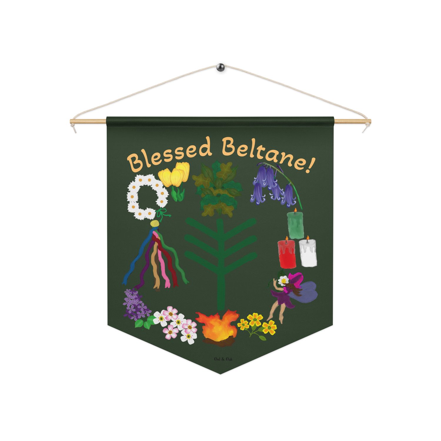 Beltane Wall Hanging for Altar Decor Springtime Sabbat Celebrations and Witchcraft Holidays