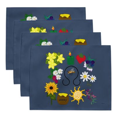 Litha Placemats Set of Four for Witchy Sabbat Tableware or Altar Decor