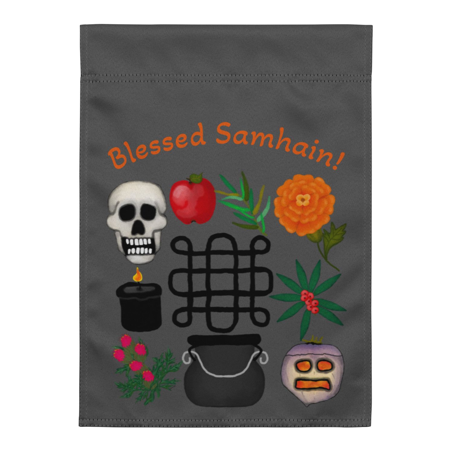 Samhain Garden Flag Decor for Autumn Sabbat Celebrations and Witchcraft Holidays