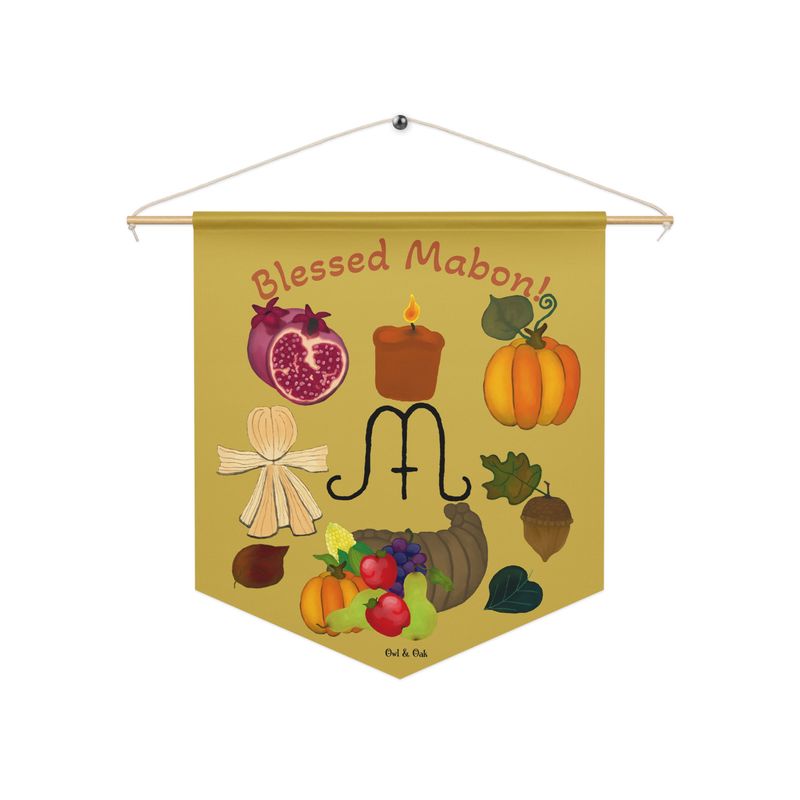 Mabon Wall Hanging for Altar Decor Autumn Sabbat Celebrations and Witchcraft Holidays