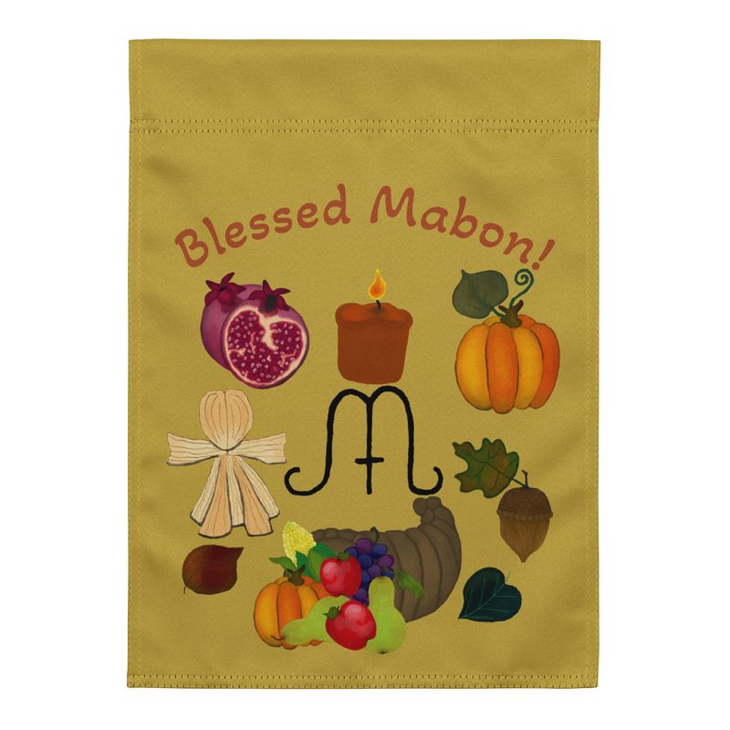 Mabon Garden Flag Decor for Autumn Sabbat Celebrations and Witchcraft Holidays