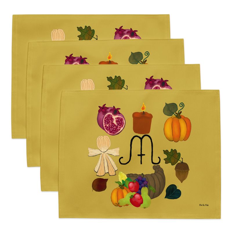 Mabon Placemats Set of Four for Witchy Sabbat Tableware or Altar Decor