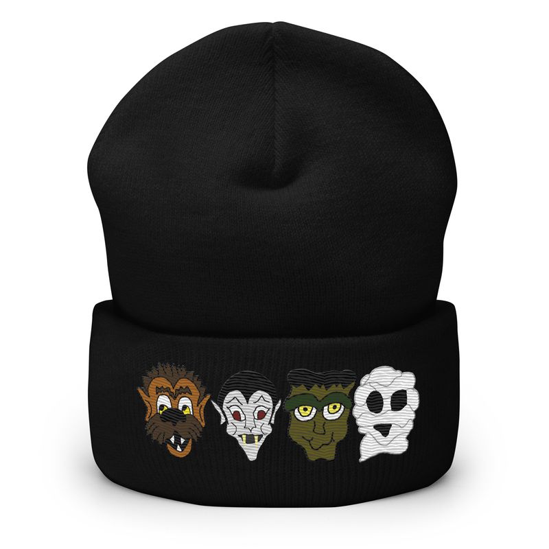 Classic Horror Movie Monsters Cuffed Beanie