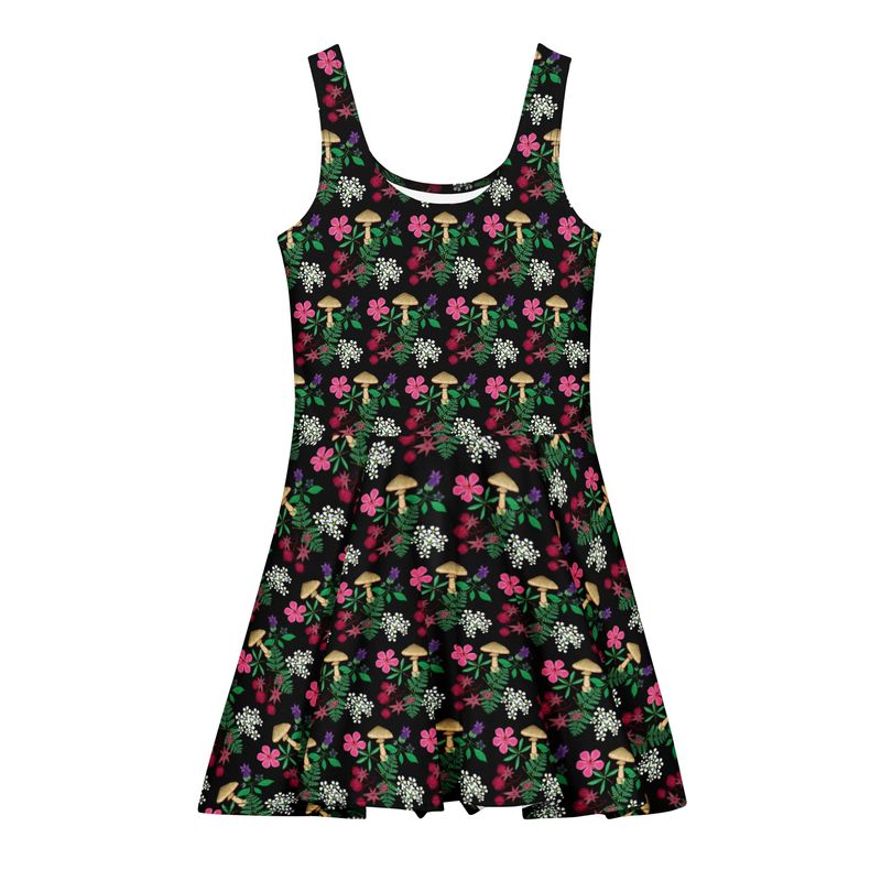 Poison Garden Witchy Botanical Cotton Skater Dress