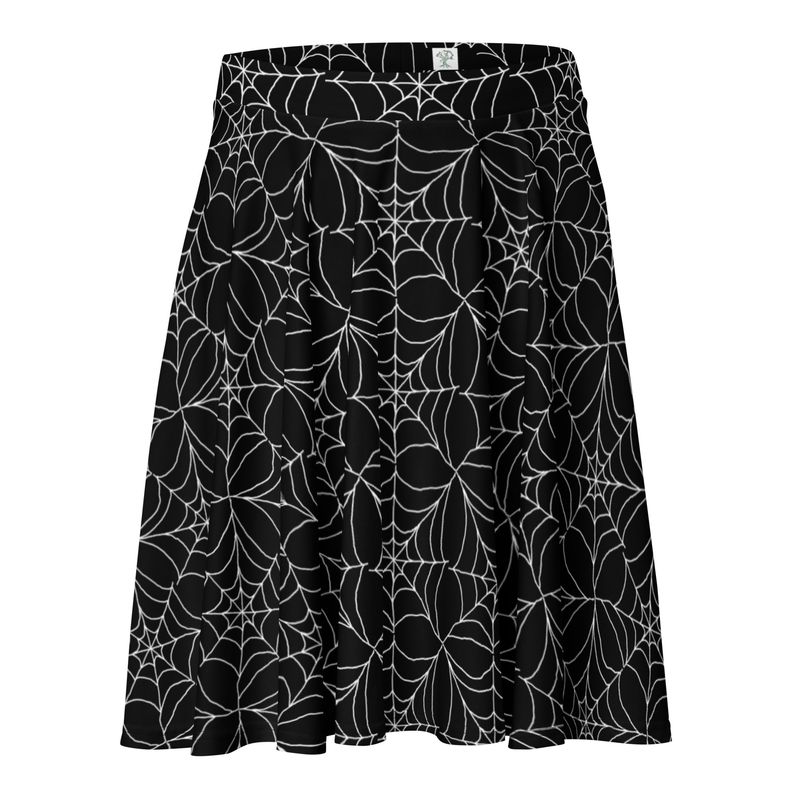 Spooky Spiderweb Gothic Skater Skirt