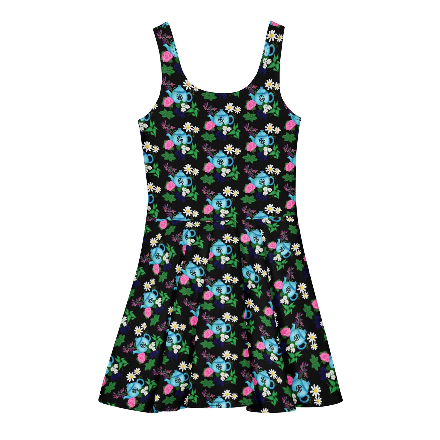 Witchy Tea Garden Cotton Skater Dress
