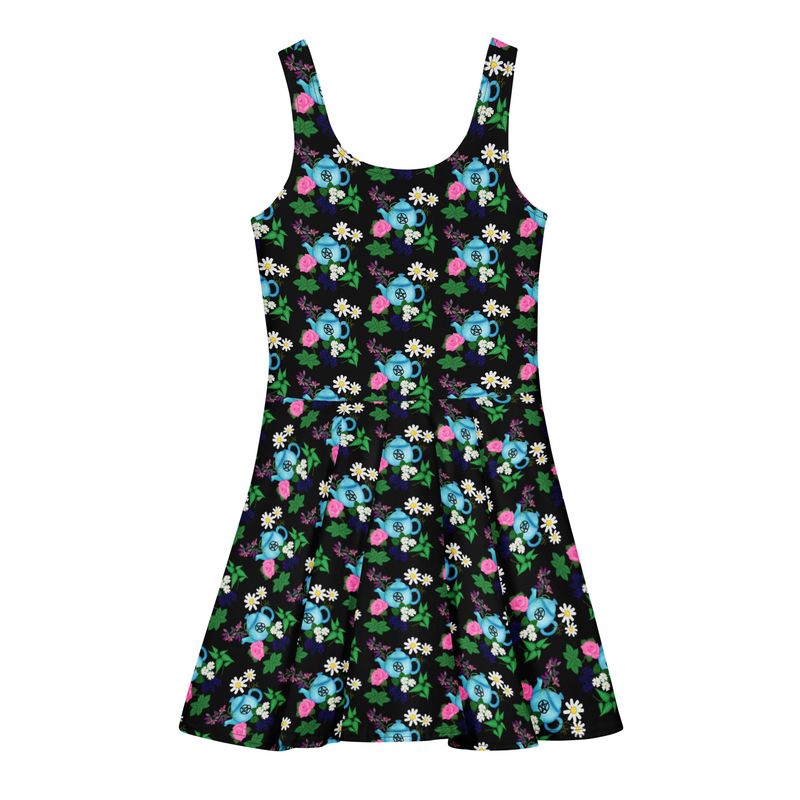 Witchy Tea Garden Cotton Skater Dress