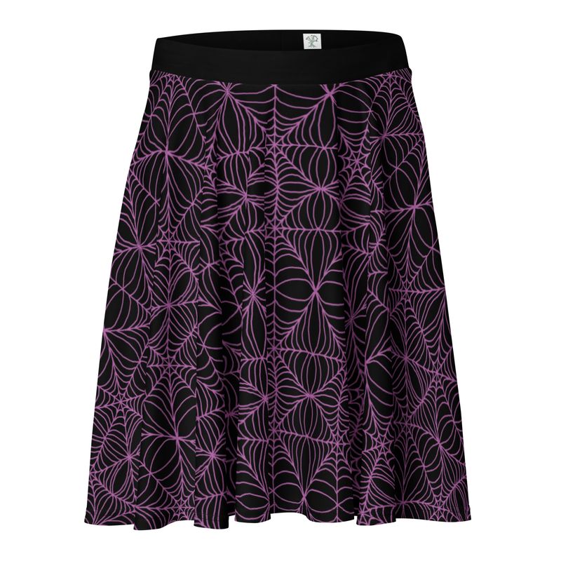 Spooky Spiderweb Pastel Goth Skater Skirt