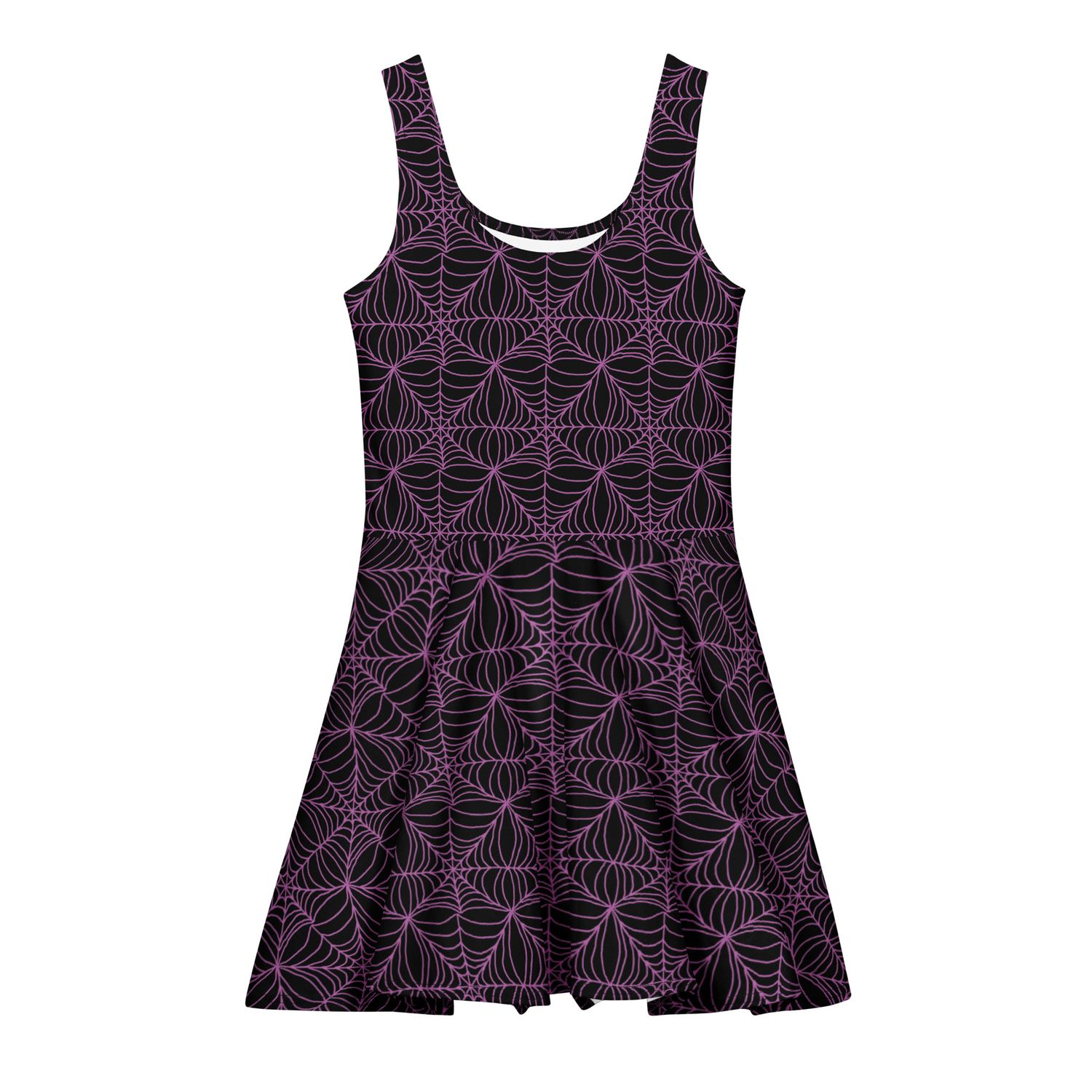 Spooky Spiderweb Pastel Goth Cotton Skater Dress Spooky Spiderweb Pastel Goth Cotton Skater Dress