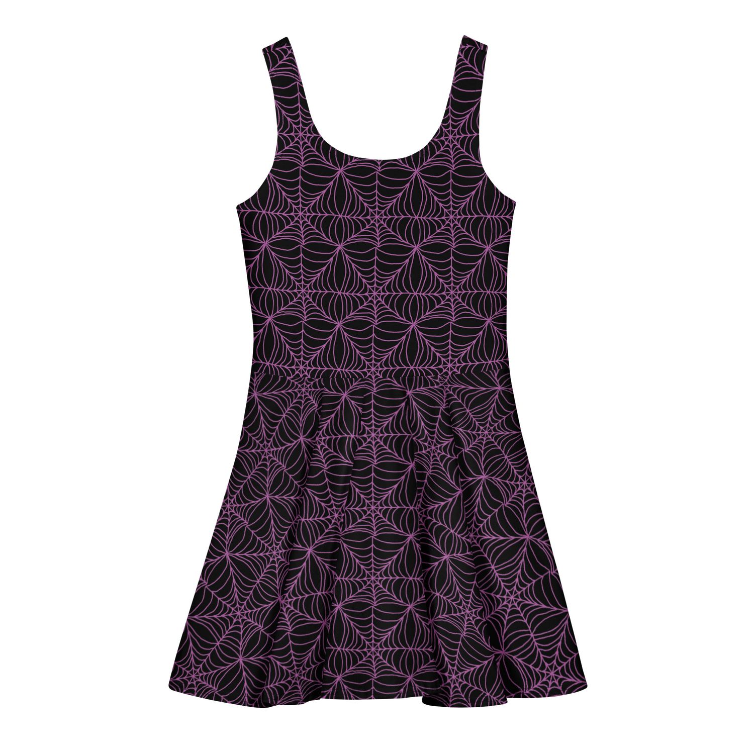 Spooky Spiderweb Pastel Goth Cotton Skater Dress