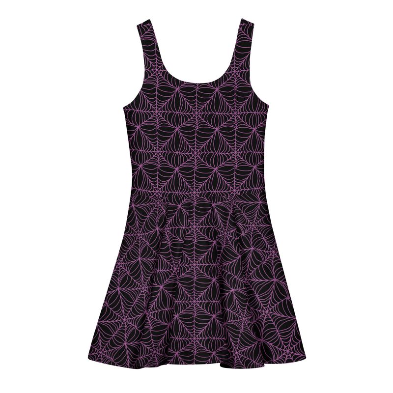 Spooky Spiderweb Pastel Goth Cotton Skater Dress