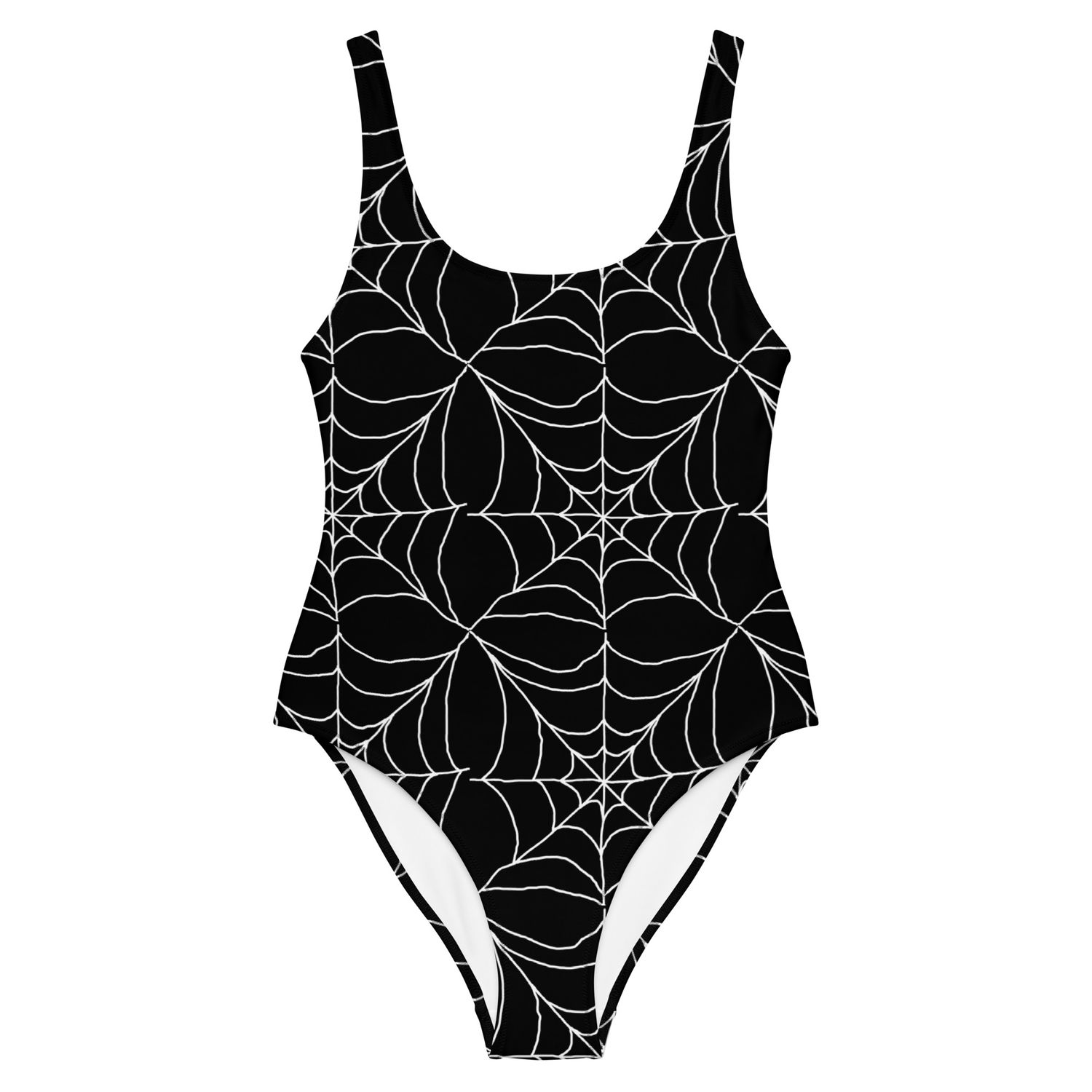 Spooky Spiderwebs Goth One Piece Swimsuit
