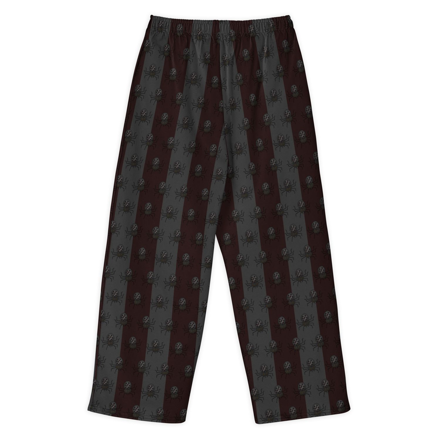 Eerie Elegant Spiders and Stripes Gothic Cotton Wide Leg Pants