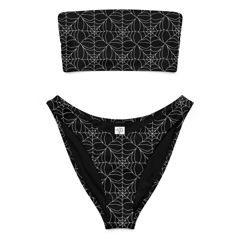 Spooky Spiderwebs Goth Bandeau Bikini