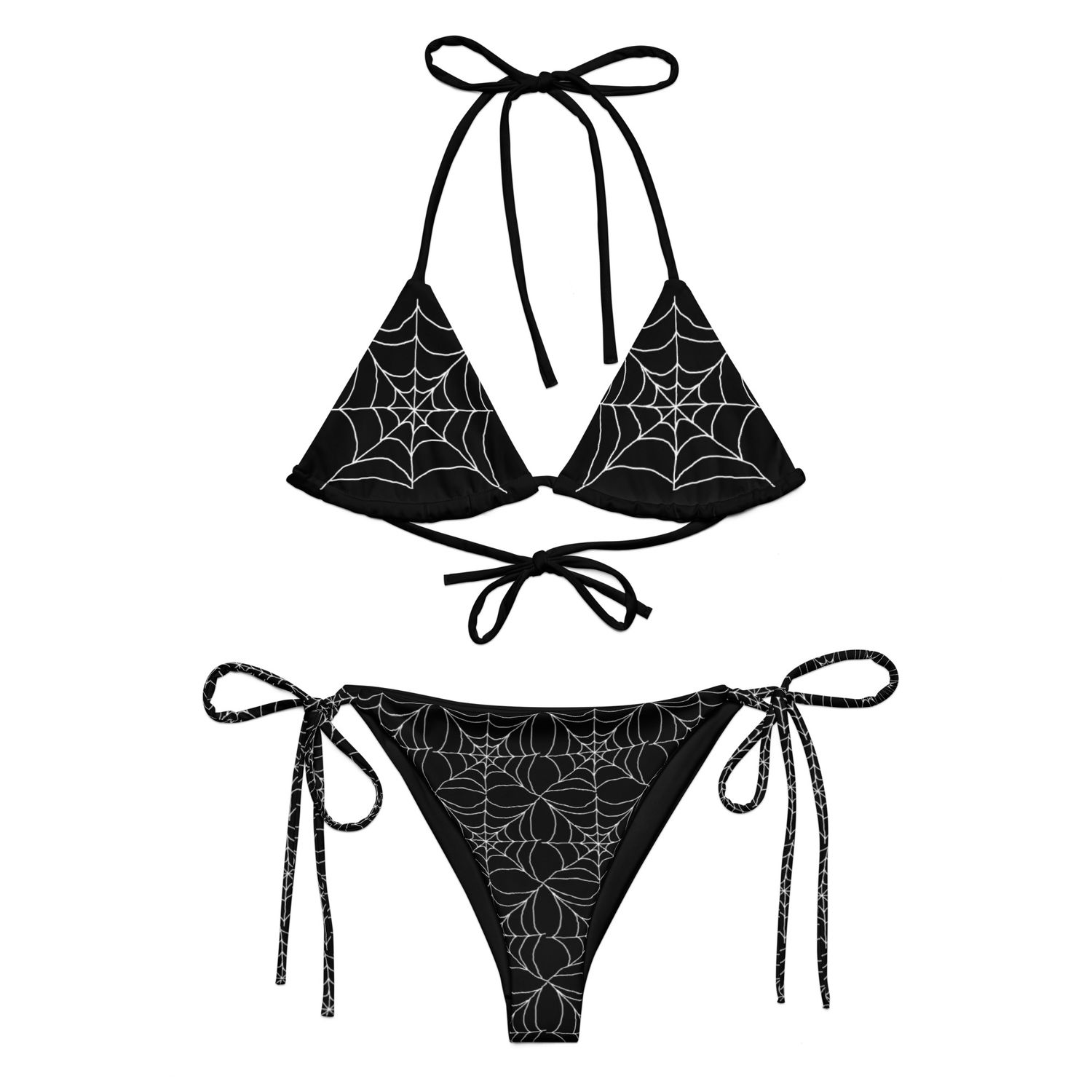 Spooky Spiderwebs Goth String Bikini 