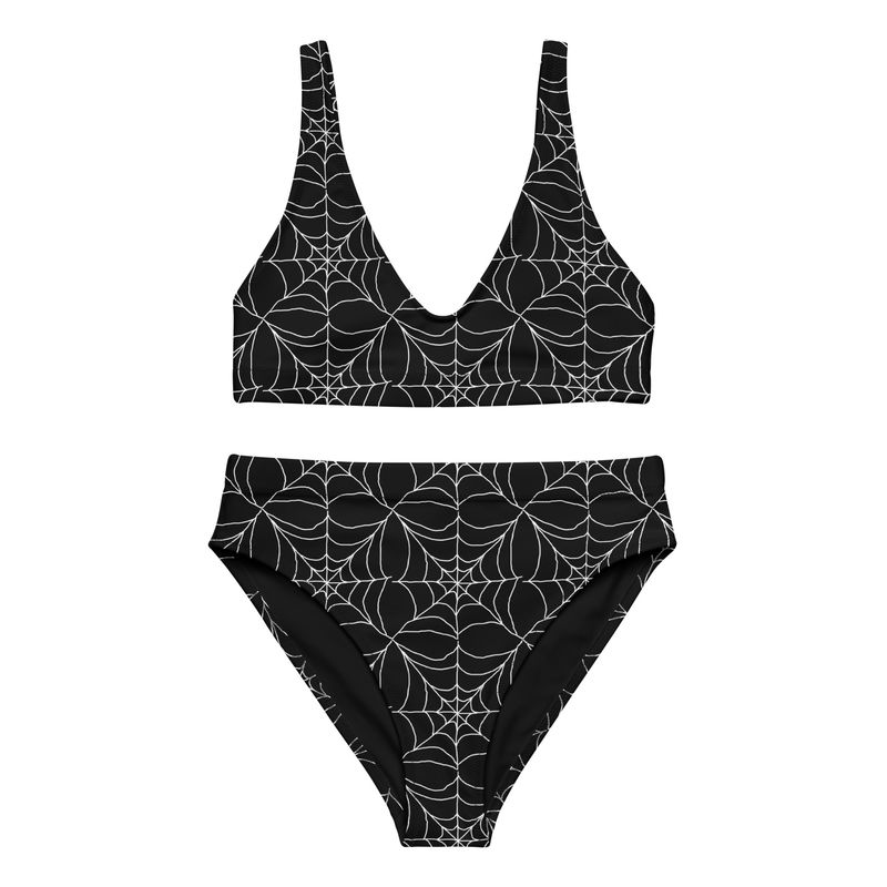 Spooky Spiderwebs High Waisted Goth Bikini