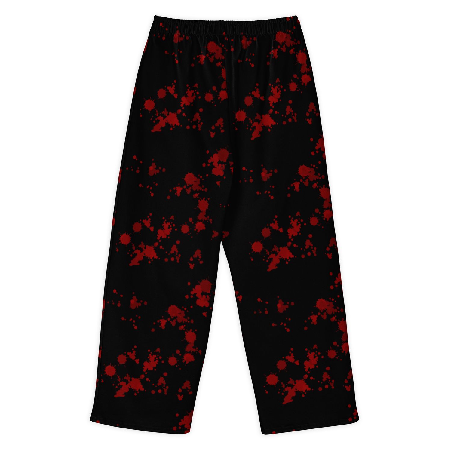 Spooky Slasher Horror Blood Splatter Cotton Wide Leg Pants