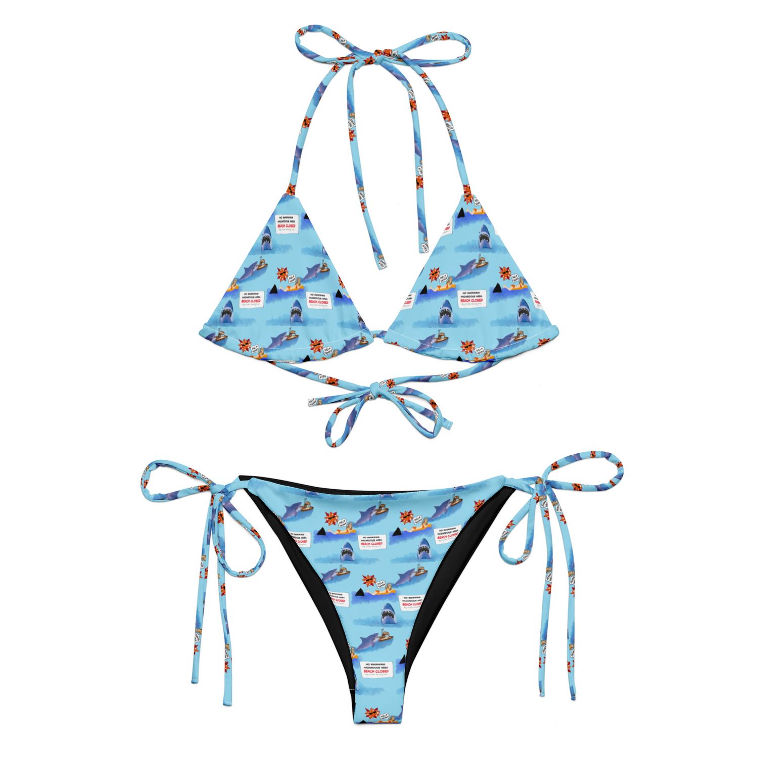 Jaws Print Recycled String Bikini