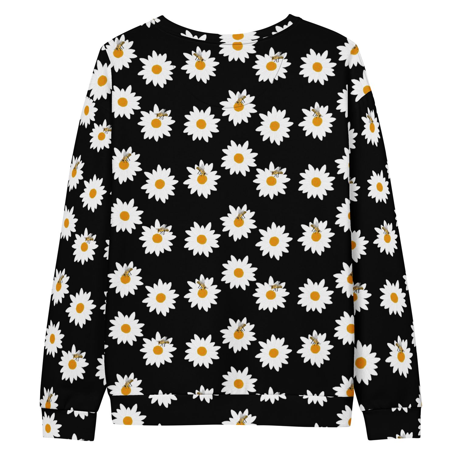 Midnight Daisies and Bees Cotton Sweatshirt
