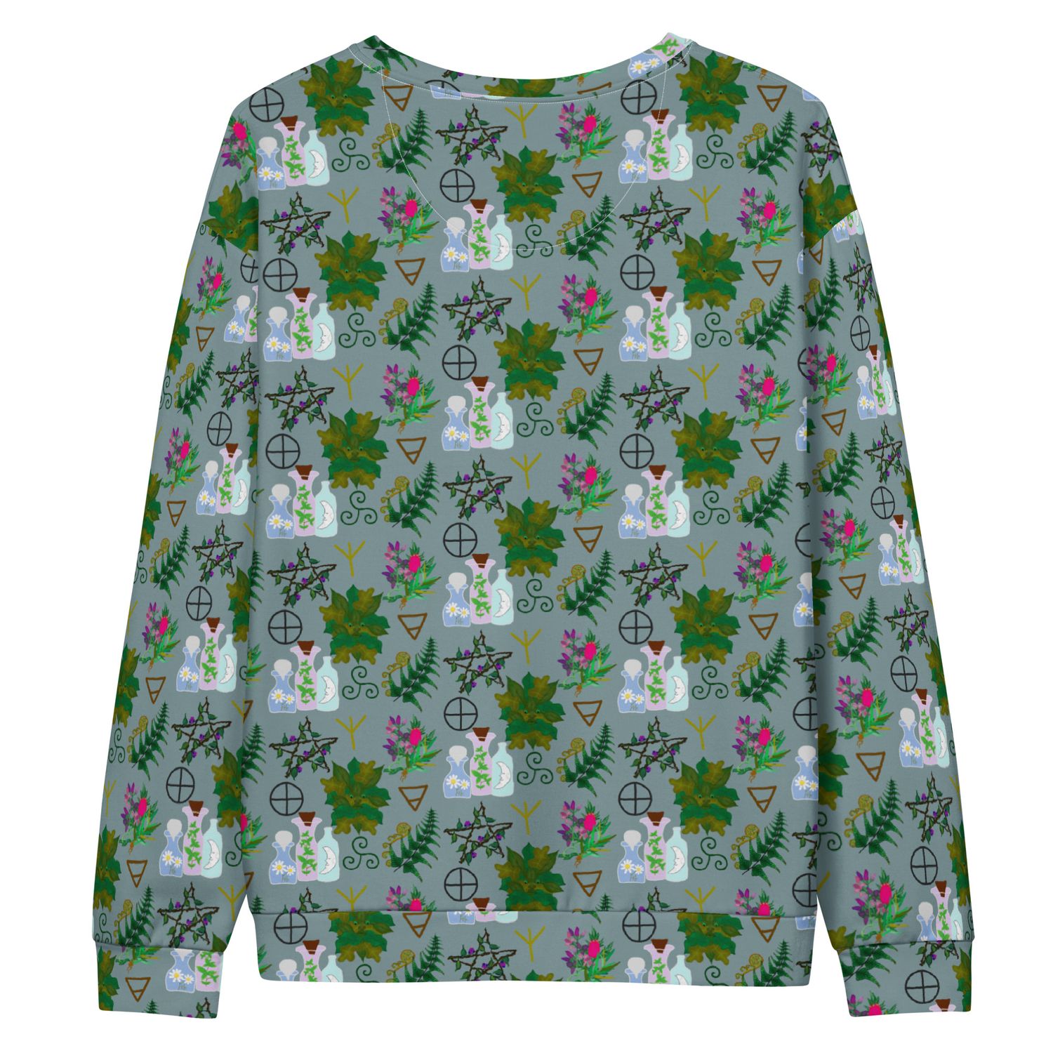 Green Witch Botanical Apothecary Print Cotton Sweatshirt