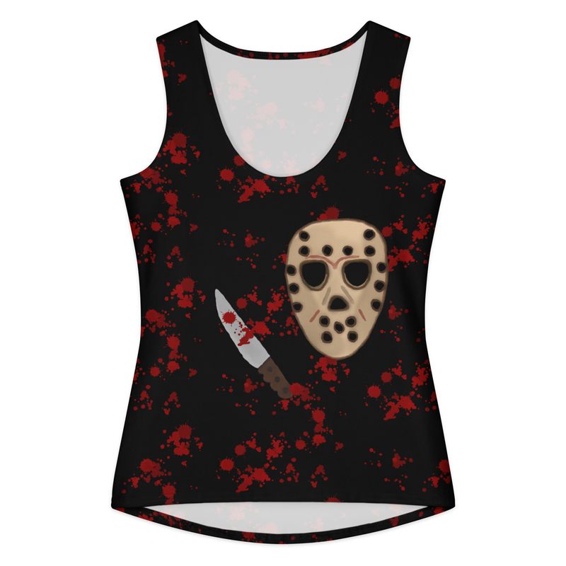Spooky Slasher Horror Cotton Tank Top – Gothic Horror Loungewear