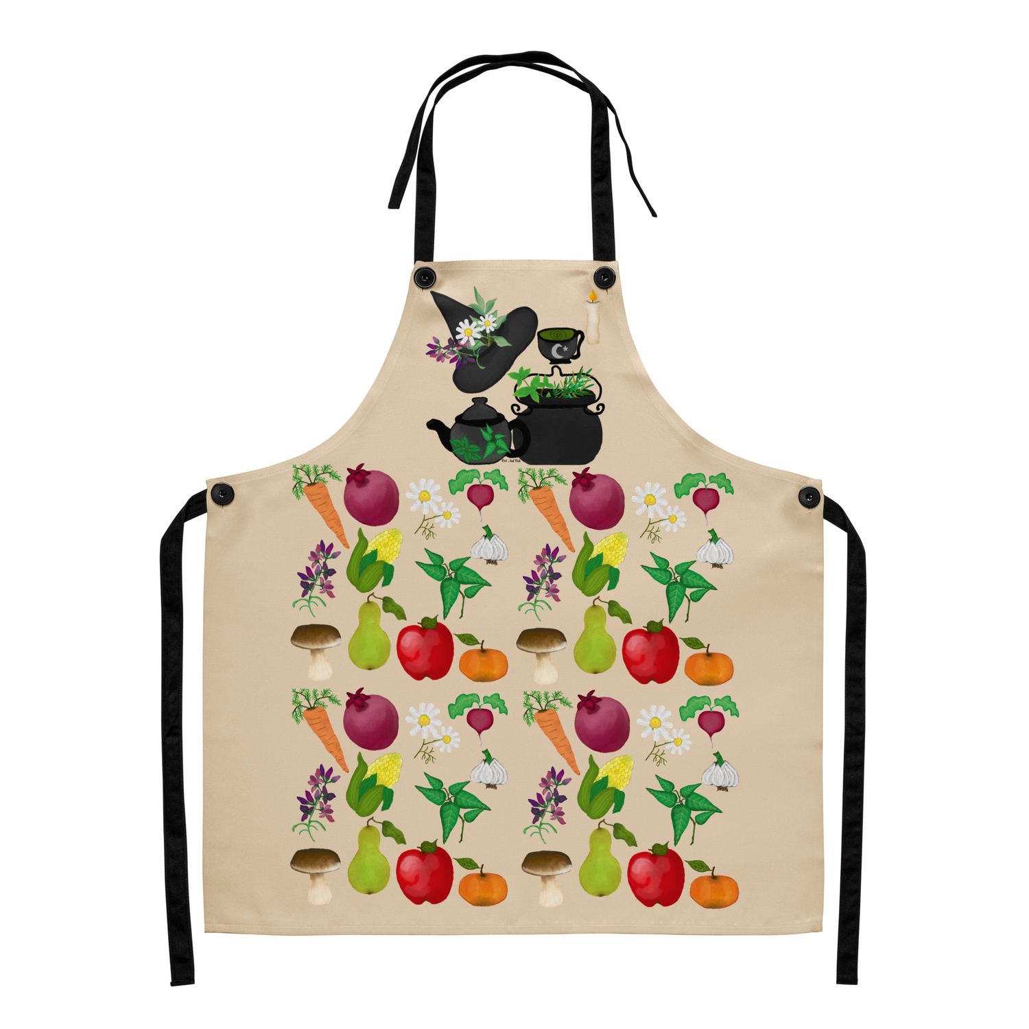 Kitchen Witch Apron with Hand-Illustrated Kitchen Magic Symbols Kitchen Witch Apron with Hand-Illustrated Kitchen Magic Symbols