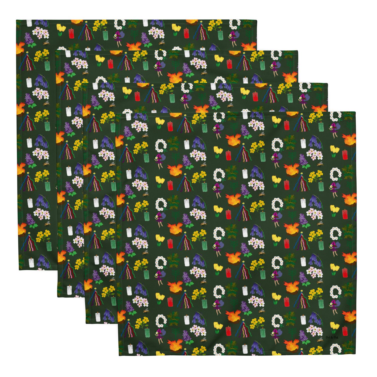 Beltane Witchcraft Spring Sabbat Cloth Napkins Set of Four Beltane Witchcraft Spring Sabbat Cloth Napkins Set of Four