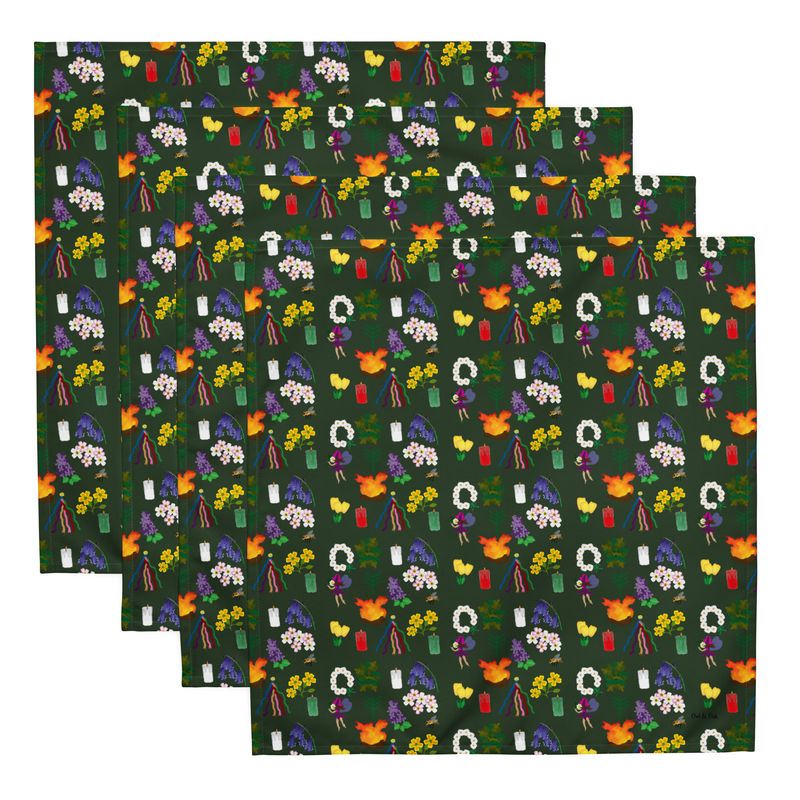 Beltane Witchcraft Spring Sabbat Cloth Napkins Set of Four