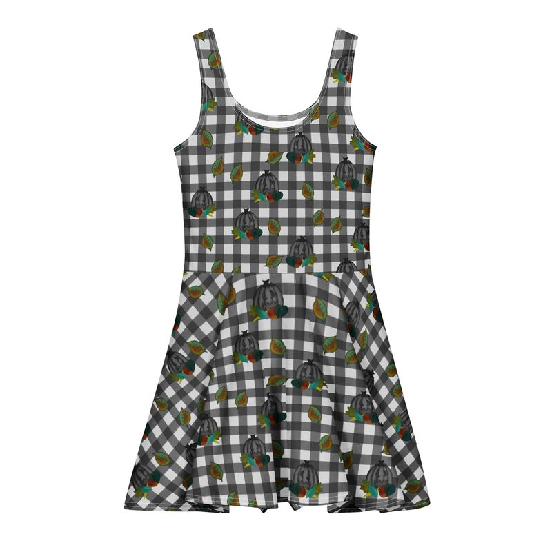 Midnight Harvest Spooky Autumn Cotton Skater Dress Midnight Harvest Spooky Autumn Cotton Skater Dress