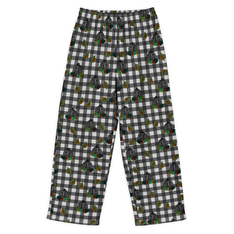 Midnight Harvest Spooky Autumn Cotton Wide Leg Pants