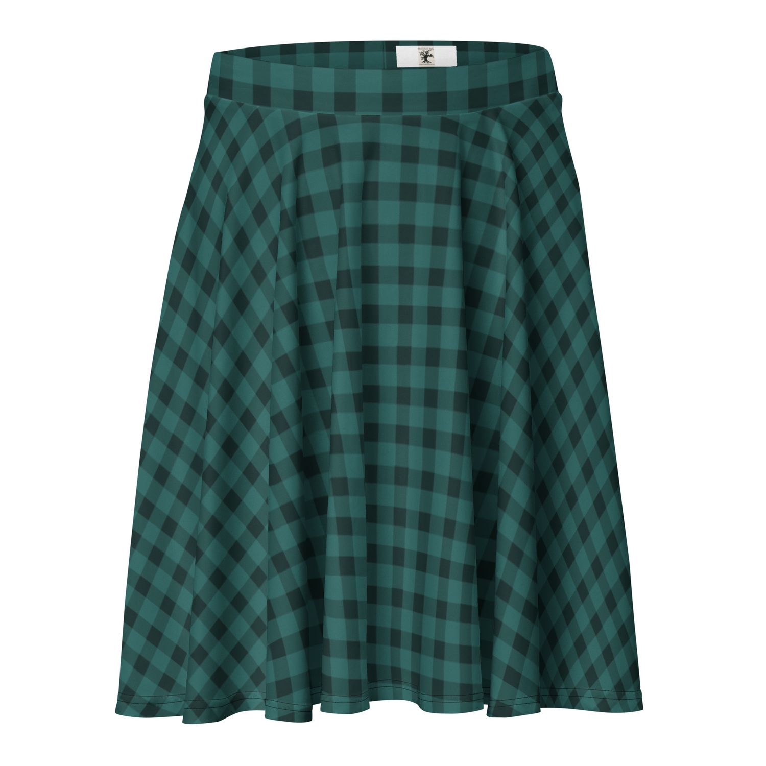 Moody Green Gingham Skater Skirt Moody Green Gingham Skater Skirt