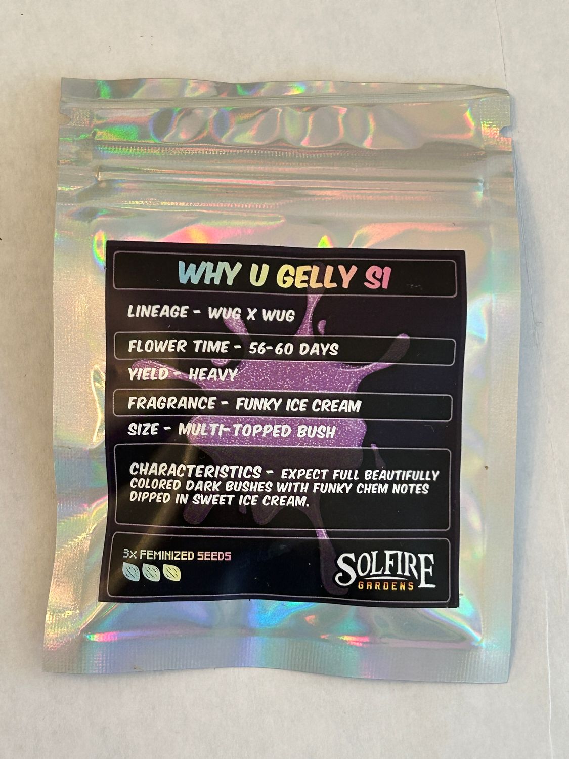 Why U Gelly - 3 Fem Seeds - Solfire - MMS Vault