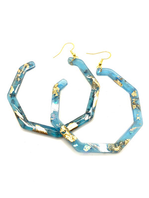 Blue & Gold Octo Hoops