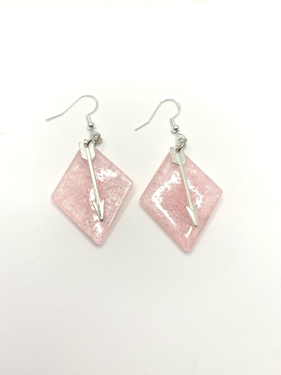 Pink & Silver Diamond Earrings