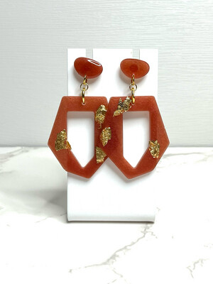Red & Gold Shape Earrings