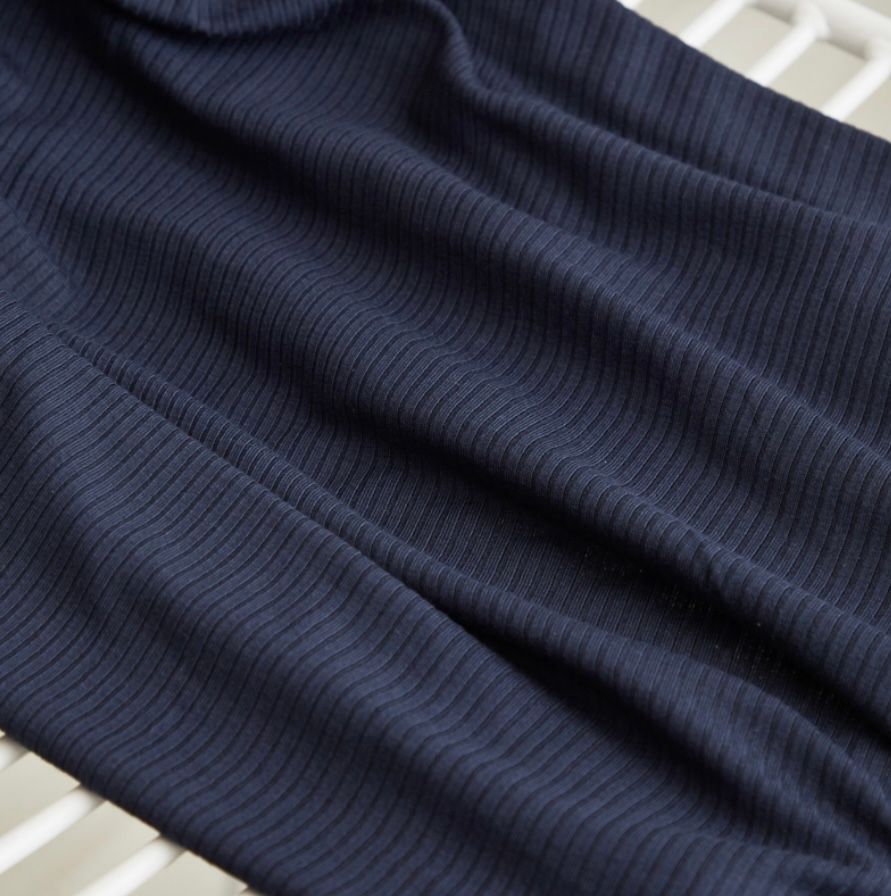 DERBY RIBBED JERSEY in Navy - von meetMILK - Rippjersey - Tencel/Modal mit Elasthan 10 cm