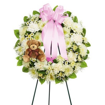 Girl Open Wreath Standing Spray