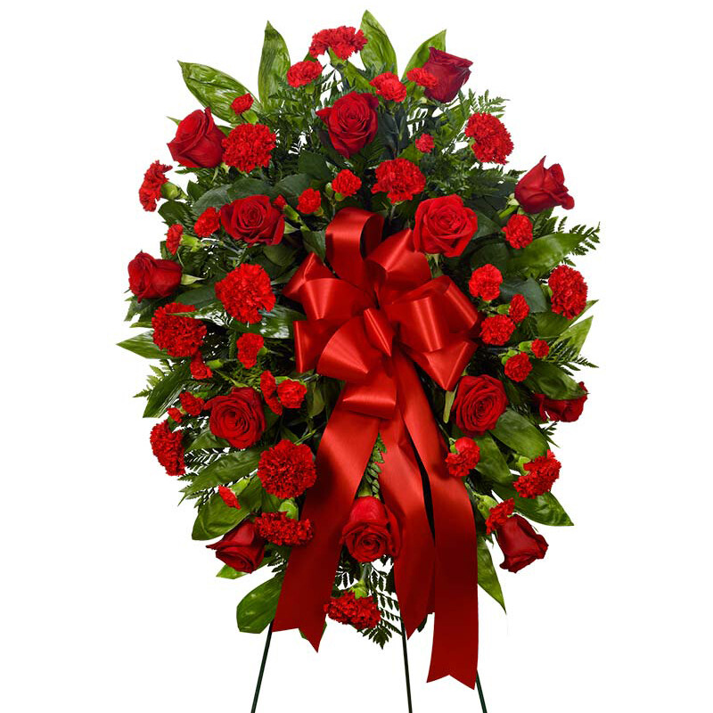 Red Flower Standing Spray