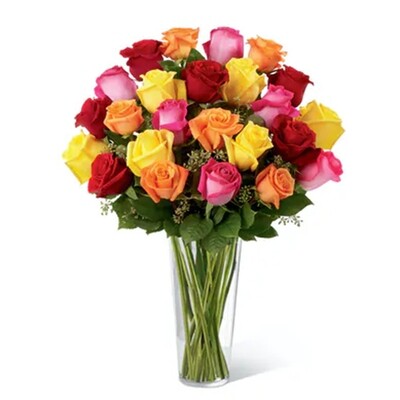 2 Dozen Assorted Color Rose Bouquet