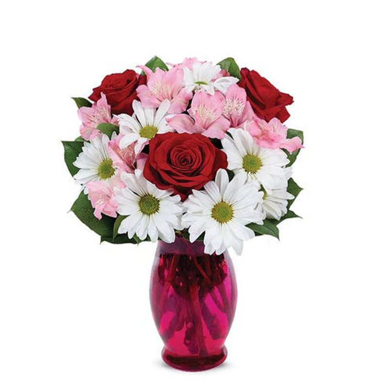 Valentine's Daisy & Rose Bouquet