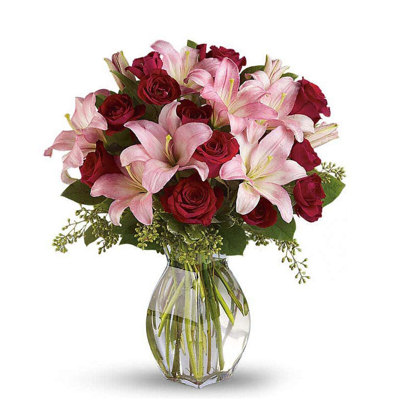 Valentine's Lilies & Roses Bouquet